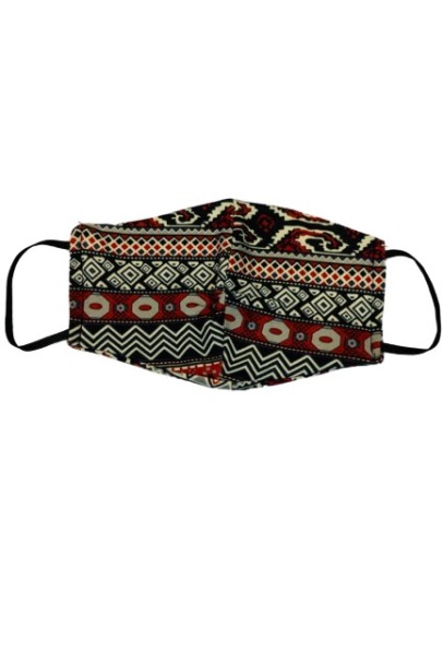 Cotton Fabric Designer Face Mask -Maroon & Black Cotton Fabric Designer Face Mask -Maroon & Black